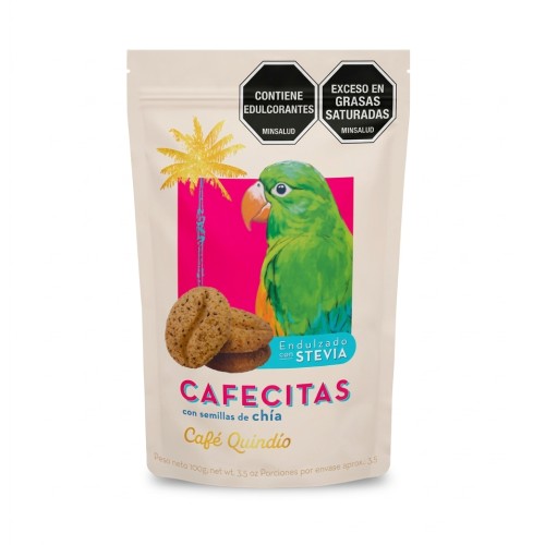 Cafecitas Galletas Con Semillas De Chía Endulzado Con Stevia Bolsa X 100 Gramos 