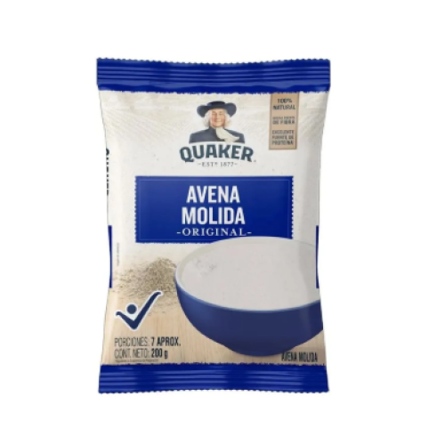 Quaker Avena molida Original Bolsa X 200 Gramos 