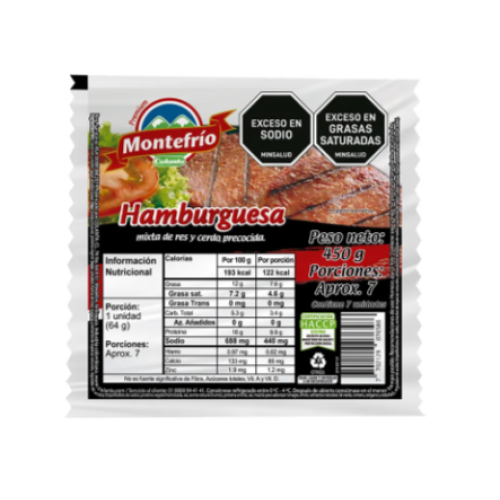 Colanta Hamburguesa Montefrio Paquete X 450 Gramos 