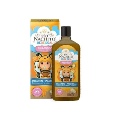 Tío Nachito Shampoo Cabello y Cuerpo Jalea Real + Manzanilla Frasco X 400 Ml 