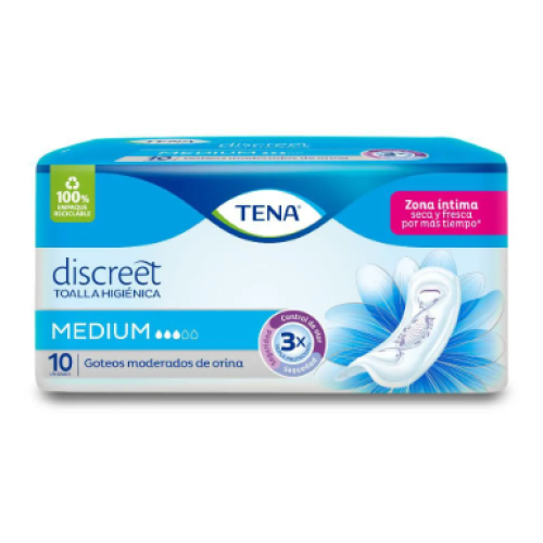 Tena Toalla Mujer Medium Paquete X 10 Unidades Tena Toalla Mujer Medium Paquete X 10 Unidades