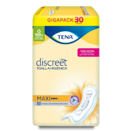 Tena Toalla Mujer Maxi Paquete X 30 Unidades 