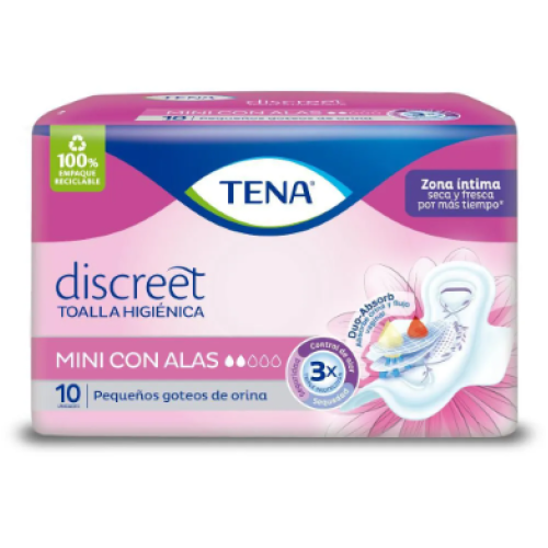 Tena Toallas Mujer Mini Con Alas Paquete X 10 Unidades Tena Toallas Mujer Mini Con Alas Paquete X 10 Unidades