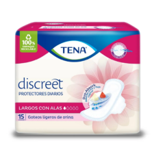 Tena Protectores Diarios Largos Con Alas Paquete X 15 Unidades 