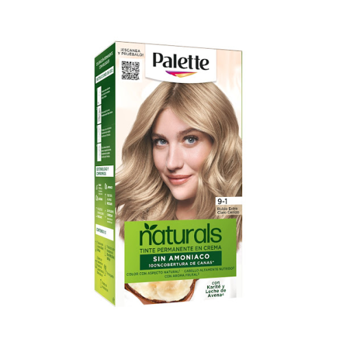 Palette Naturals 9.1 Rubio Extra Claro Claro Cenizo Kit x 1 Unidad