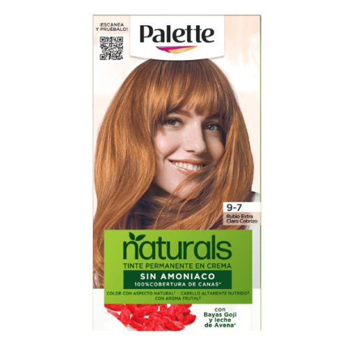 Palette Naturals 9.7 Rubio Extra Claro Cobrizo Kit x 1 Unidad