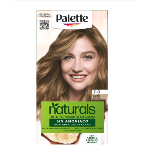 Palette Naturals 7.0 Rubio Medio Kit x 1 Unidad