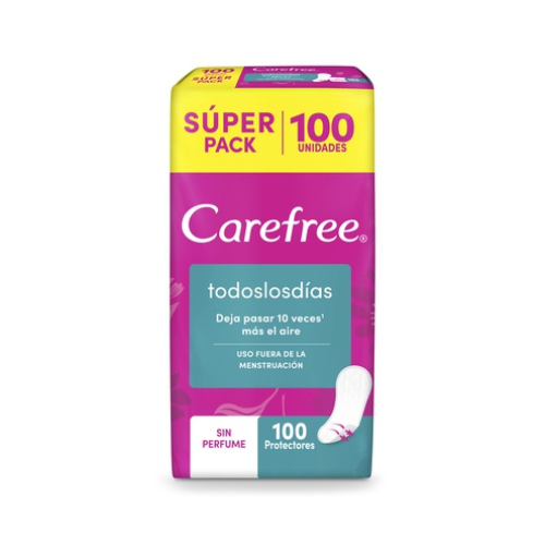 Carefree Todos Los Días Protectores Sin Perfume Paquete X 100 Unidades 