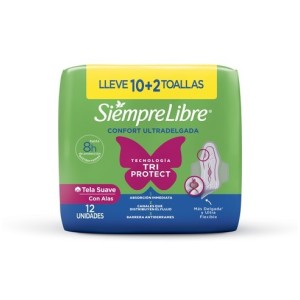 Stayfree Adapt plus Ultra-delgada con Alas Paquete X 12 Toallas 