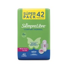 Stayfree Normal Tela suave con alas Super pack X 42 Toallas