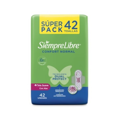 Stayfree Normal Tela suave con alas Super pack X 42 Toallas