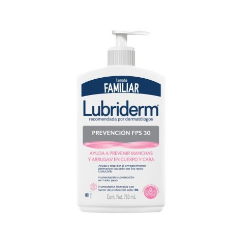Lubriderm Crema Corporal Familiar Prevención FPS30 Frasco con válvula X 750 ML