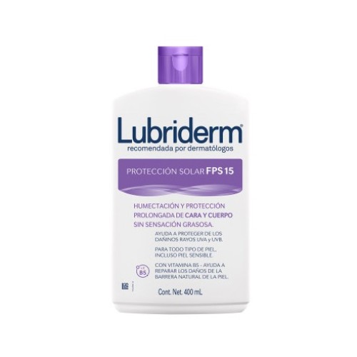 Lubriderm Crema corporal Protección solar FPS 15 Frasco X 400 Ml 