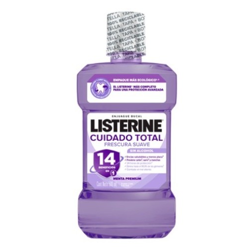 Listerine Enjuague Cuidado Total Frescura Suave Sin Alcohol 500 Ml