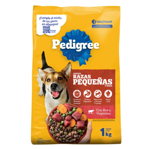 Pedigree Adulto Razas Pequeñas Res y Vegetales X 1kl