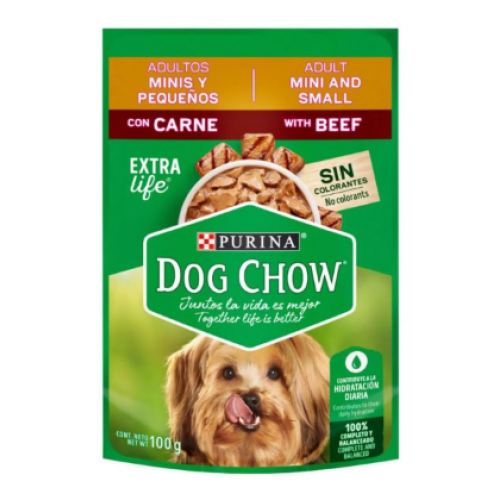 Dog Chow Adultos Minis y Pequeños Carne X100g