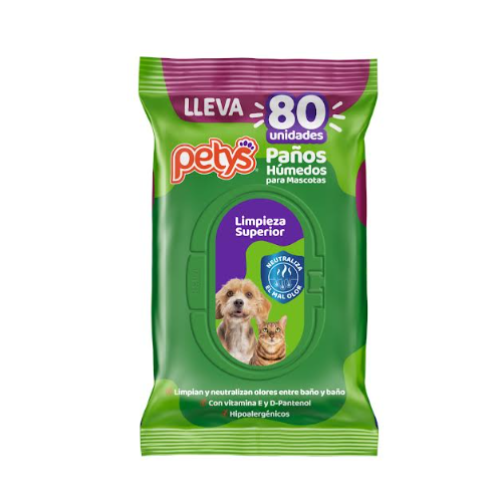 Petys Toallitas Húmedas para Mascotas X 80 Unidades