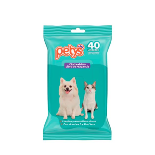 Petys Toallitas Húmedas Clorhexidina X 40 unidades