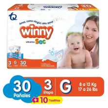 Winny Ultra Sec Etapa 3 Paquete 30und +10 toallitas  (MAXIMO 3 X CLIENTE)