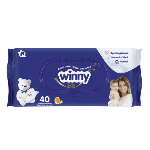 Winny Toallitas Avena y Miel Paquete X 40 Unidades 