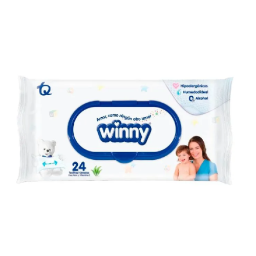 Winny Toallitas Áloe Paquete X  24 Unidades  (MAXIMO 3 X CLIENTE)