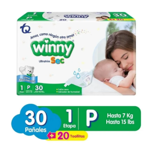 Winny ultra sec etapa 1 Paquete 30 unidades +20 toallitas (MAXIMO 3 X CLIENTE)