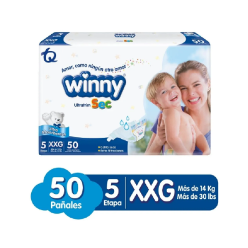 Pañales Winny Ultratrim-sec etapa 5 X 50 Unidades  (MAXIMO 3 X CLIENTE)