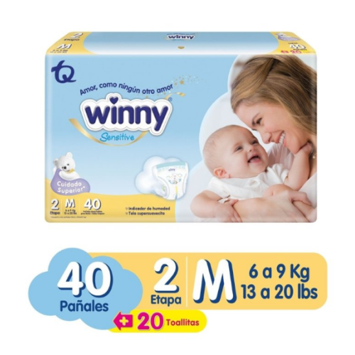 Winny Sensitive Etapa 2 x 40und + 20 Toallitas
