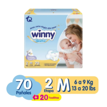 Winny Sensitive Etapa 2 x 70und + 20 Toallitas