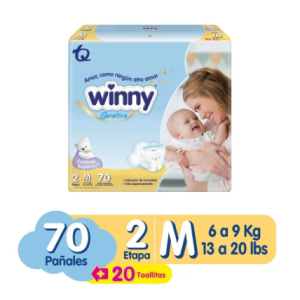 Winny Sensitive Etapa 2 x 70und + 20 Toallitas
