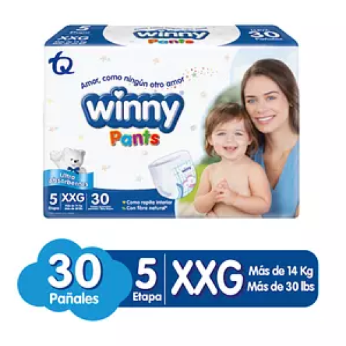 Winny pants pañales etapa 5 Paquete 30 Unidades (MAXIMO 3 X CLIENTE)
