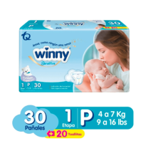 Pañales Winny sensitive etapa 1 Paquete X 30 Unidades  (MAXIMO 3 X CLIENTE)
