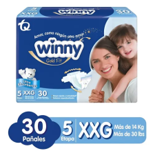 Winny Gold Pañales Etapa 5 Paquete X 30 Unidades  (MAXIMO 3 X CLIENTE)