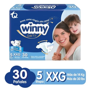 Winny Gold Pañales Etapa 5 Paquete X 30 Unidades  (MAXIMO 3 X CLIENTE)