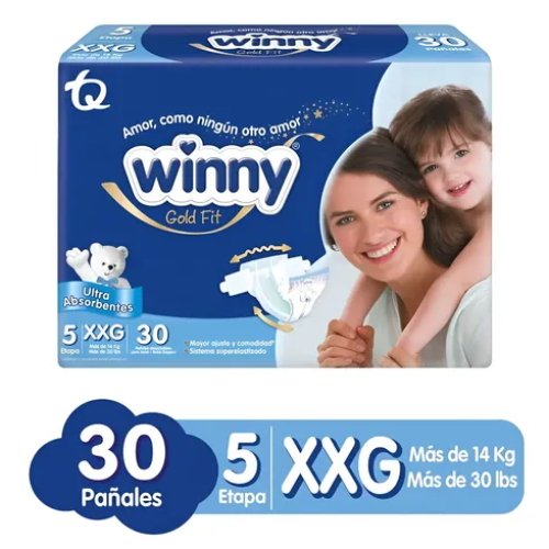 Winny Gold Pañales Etapa 5 Paquete X 30 Unidades  (MAXIMO 3 X CLIENTE)