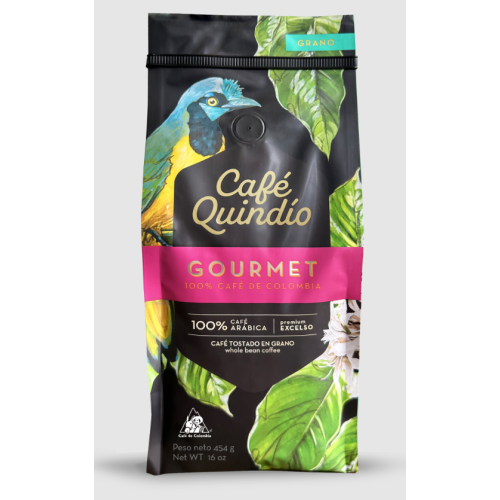 Café Quindío gourmet tostado y molido Bolsa X 454 Gramos