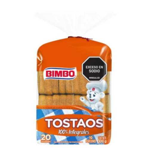 bimbo tostadas integrales x 20 unidades (300 gr)