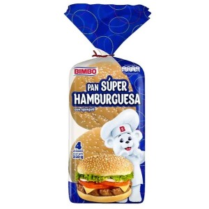 Pan Super Hamburguesa Bimbo Paquete X 350 Gramos 