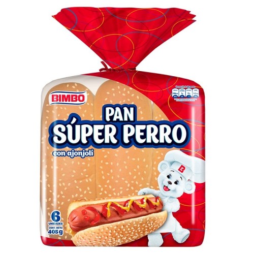 Pan Super Perro Bimbo Paquete X 405 Gramos 