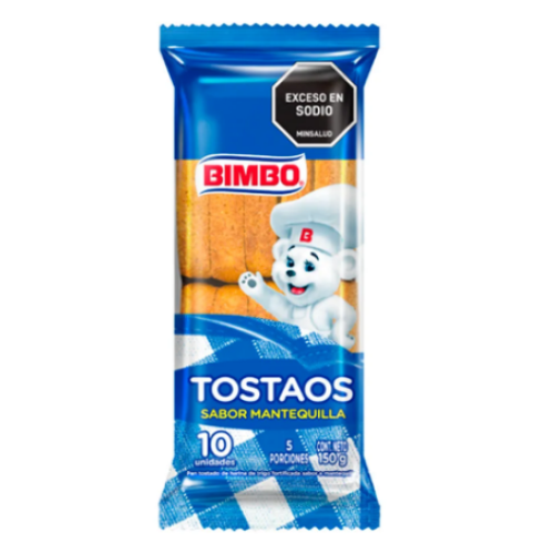 bimbo tostadas calados mantequilla x 10 Unidades (150 gr)
