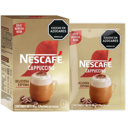 Nescafé Cappuccino Mezcla en polvo para preparar caja x 90 gr (5 porciones 18gr)