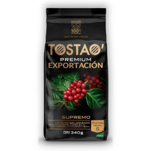 Tostao café tostado y molido premium exportación supremo Bolsa x 340 gr 