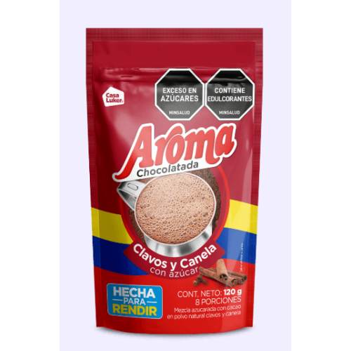 Aroma chocolatada Clavos y canela con azúcar con cacao en polvo natural Bolsa X 120 Gramos