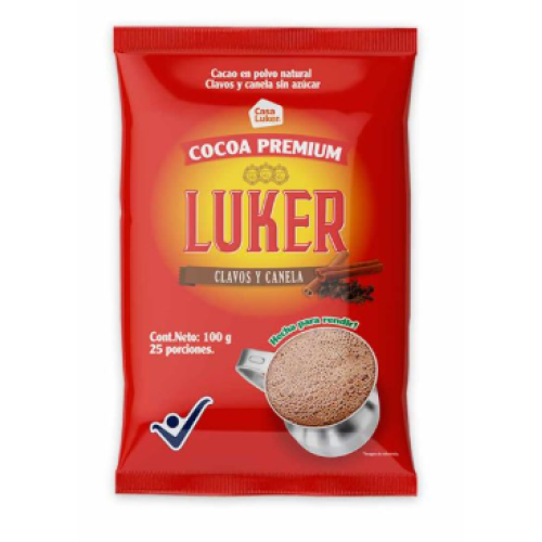 Cocoa premium Luker clavos y canela Bolsa X 100 Gramos