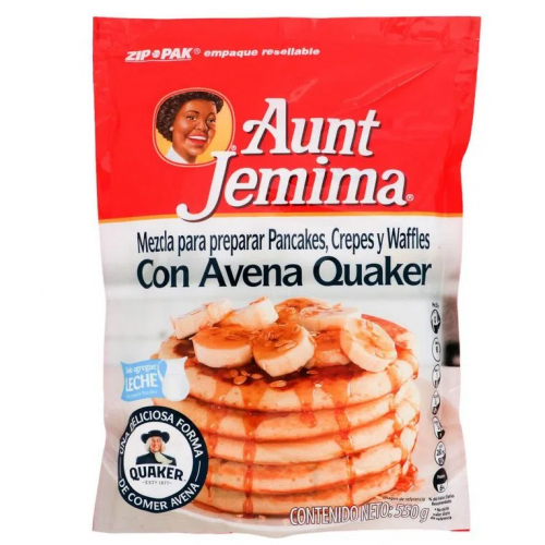 Aunt Jemima Mezcla para pancakes, crepes y waffles con Avena Quaker Doy pack X 550 Gramos