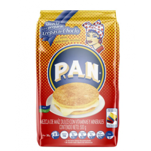 Mezcla para preparar Arepas de choclo PAN Bolsa X 500 Gramos 