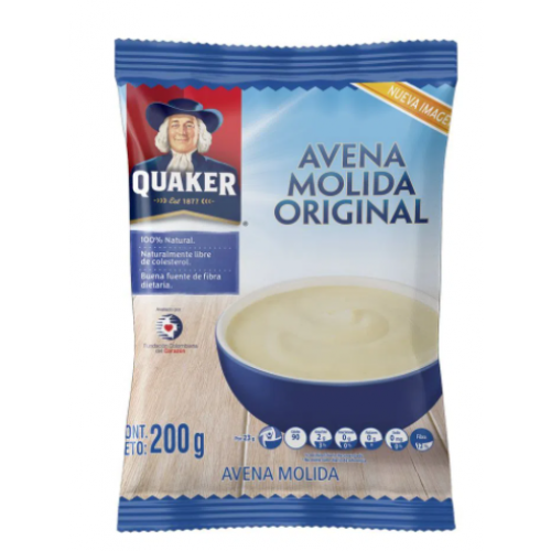 Quaker Avena molida Original Bolsa X 200 Gramos 