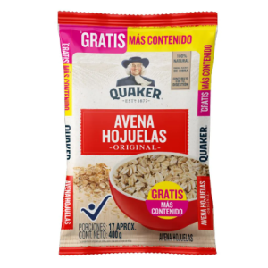 Quaker Avena Hojuelas Bolsa X 400 Gramos