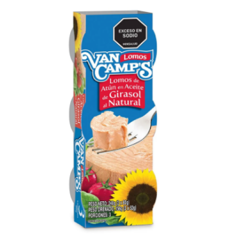 atun van camps atún en aceite de girasol 80 gr x 3 unidades
