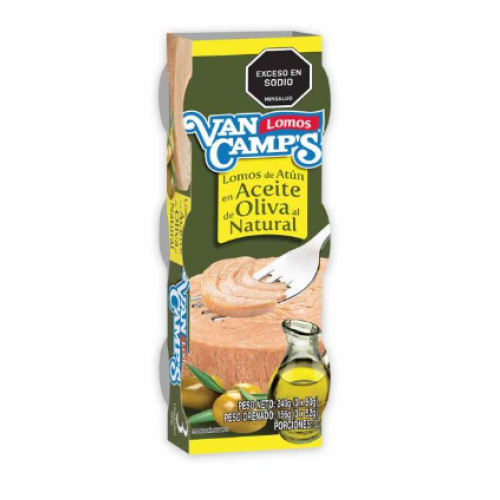 atun van camps lomos en aceite oliva al natural x 3 unidades